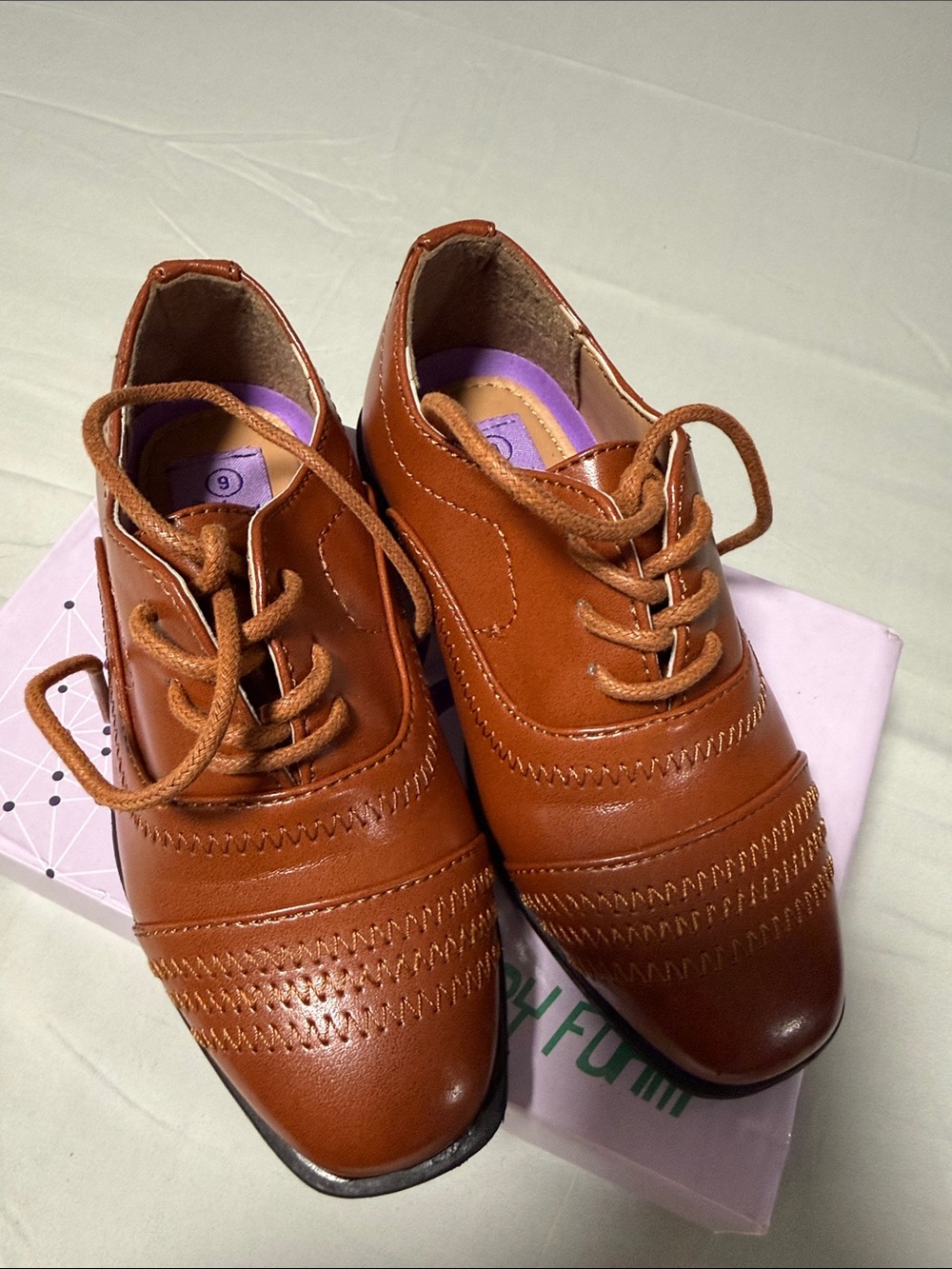 Classic Cognac Brown Boys Dress Oxfords